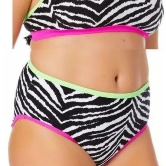 California Waves Other - California Waves Zebra Print Plus Size Bikini Swim Bottoms